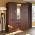 Palace Imports 100% Massivholz Cosmo Kleiderschrank mit 3 Türen mit Massivholz- oder Spiegeltüren