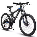 Okak 27,5 Zoll Mountainbike mit doppelter Federung vorne und hinten, 21-Gang Dirt Bike mit mechanischer Scheibenbremse, Erwachsenenfahrrad für Herren und Damen