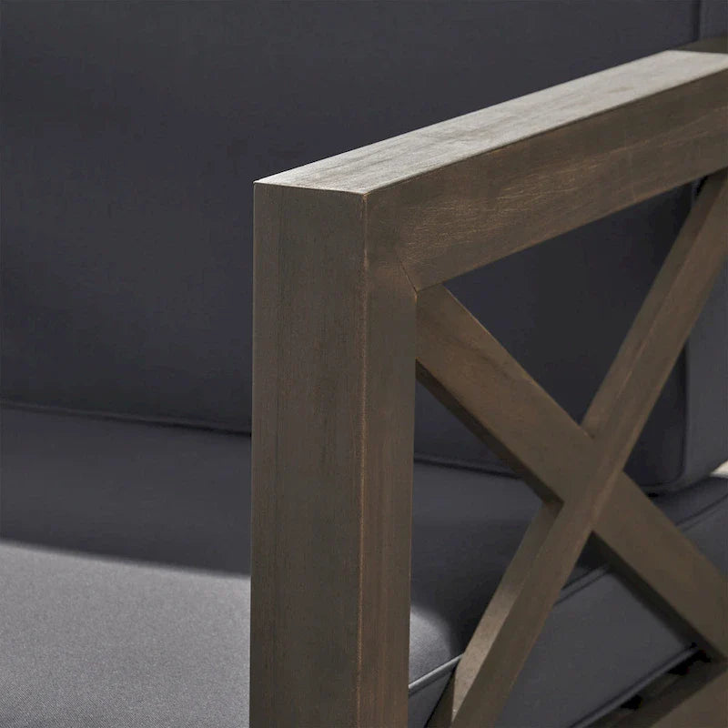 Brava 6-teiliges Loungeset aus Akazienholz von Christopher Knight Home für den Außenbereich