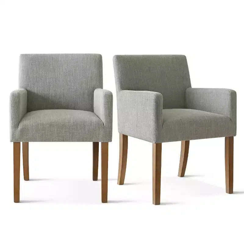 Set aus 6 gepolsterten Esszimmerstühlen mit Armlehnen, moderne Leinen-Sessel mit Holzbeinen, Akzentstühle für Esszimmer, Wohnzimmer - Panipeachy