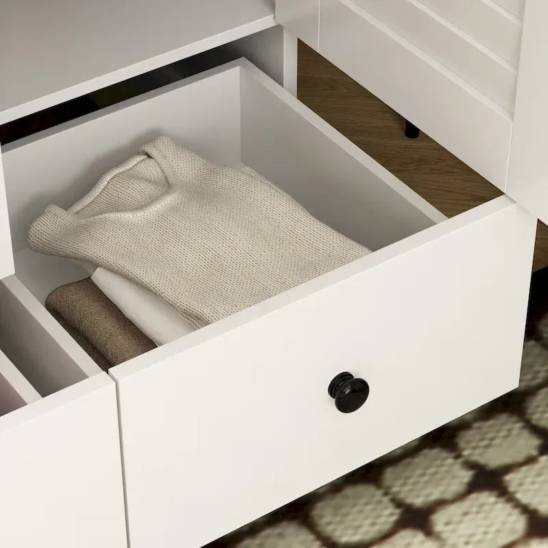 Kleiderschrank Hochschrank Schrank 59B Großer Freistehender Kleiderschrank Weiß