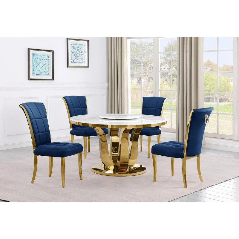Beste Qualität Möbel D325-SC324-7 5-teiliges rundes Esszimmer-Set