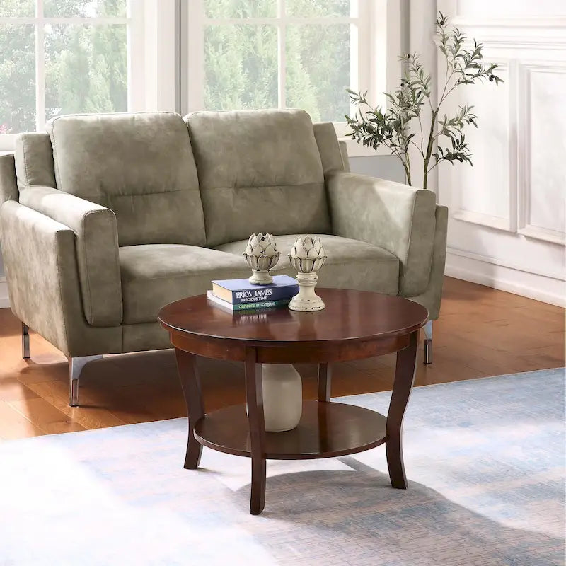 Convenience Concepts American Heritage Runder Couchtisch mit Ablage