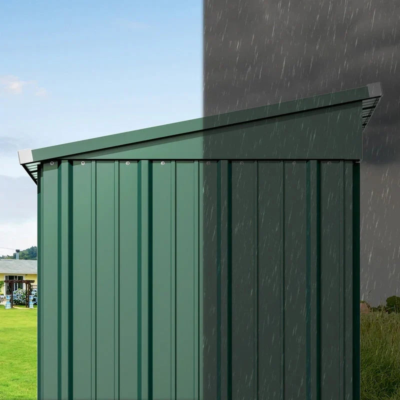 Outdoor-Geräteschuppen aus Metall mit abschließbarer Tür für Gartenmöbel und Werkzeuge