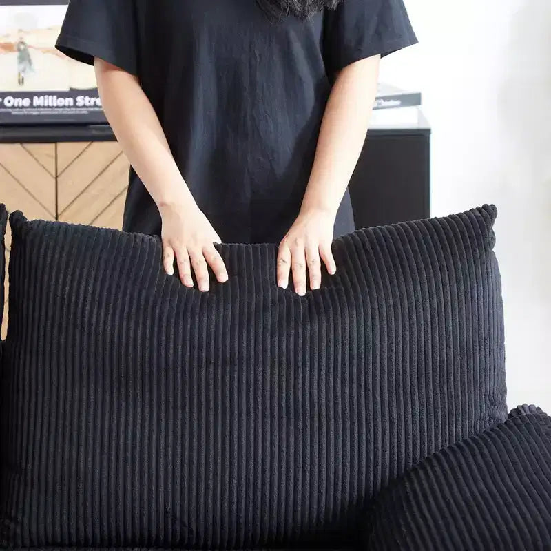 64.5 3-in-1 Schlafsofa aus Kord mit Ausziehbett