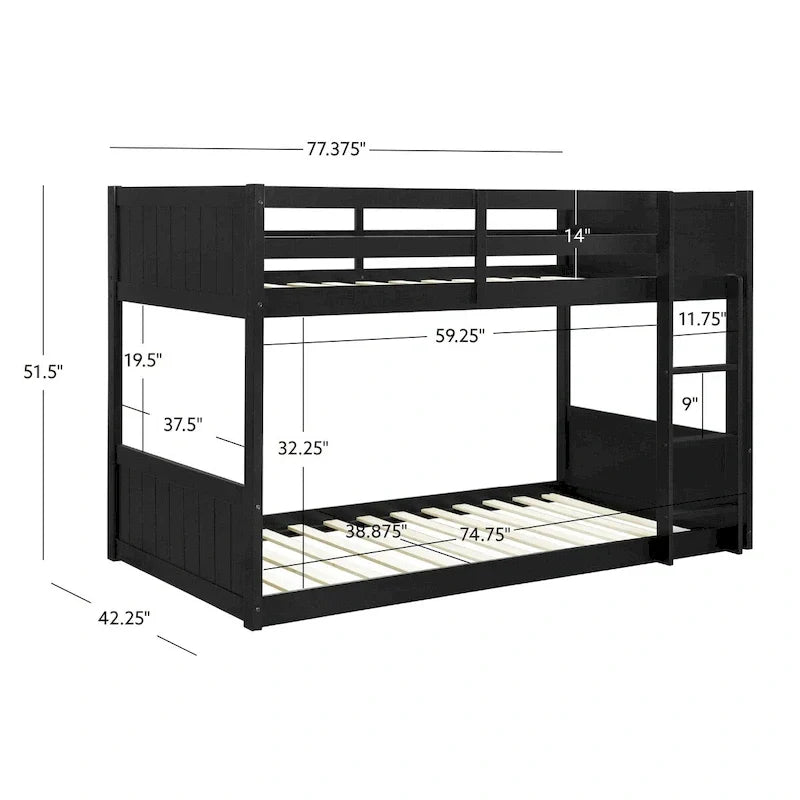 Delphia Low Profile Etagenbett, zwei Einzelbetten übereinander