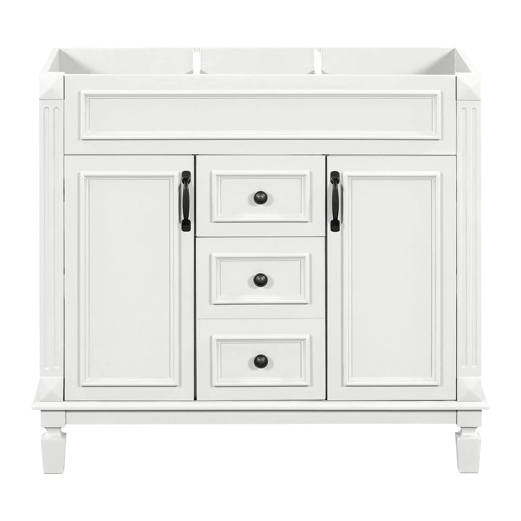 Moderner 36'' Badschrank mit Aufsatzwaschbecken und Spiegelschrank, 2 Türen und 2 Schubladen