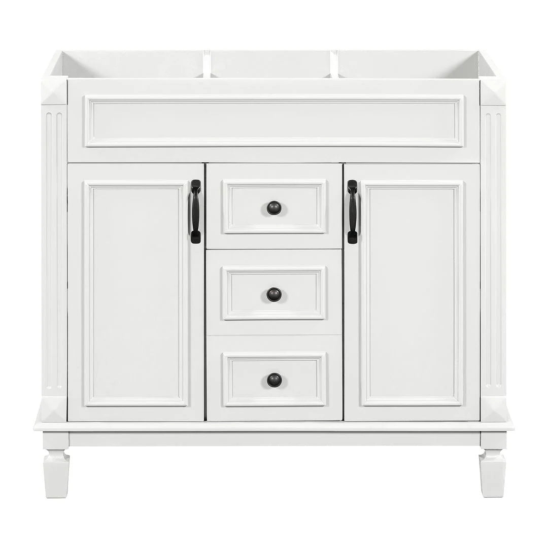Moderner 36'' Badschrank mit Aufsatzwaschbecken und Spiegelschrank, 2 Türen und 2 Schubladen