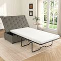 Klappsofa, 126 cm breiter Ottoman mit Klappsofa, wandelbarer Ottoman-Schlafsessel mit Memory-Matratze und getuftetem Design