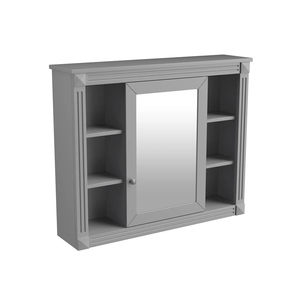 Moderner 36'' Badschrank mit Aufsatzwaschbecken und Spiegelschrank, 2 Türen und 2 Schubladen