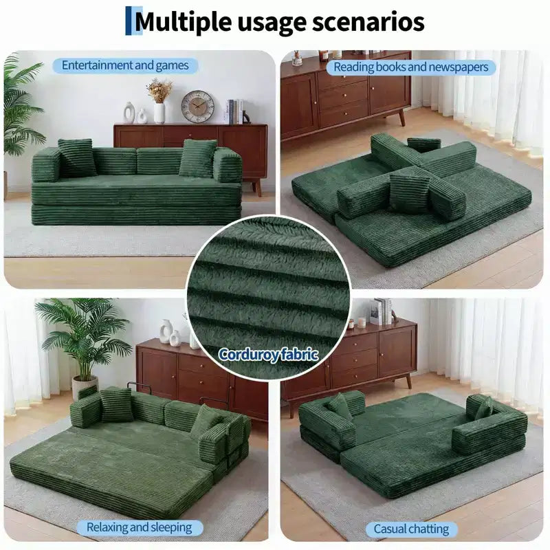 80.7 5-in-1 Schlafsofa – Kord, 544 kg, kein Aufbau