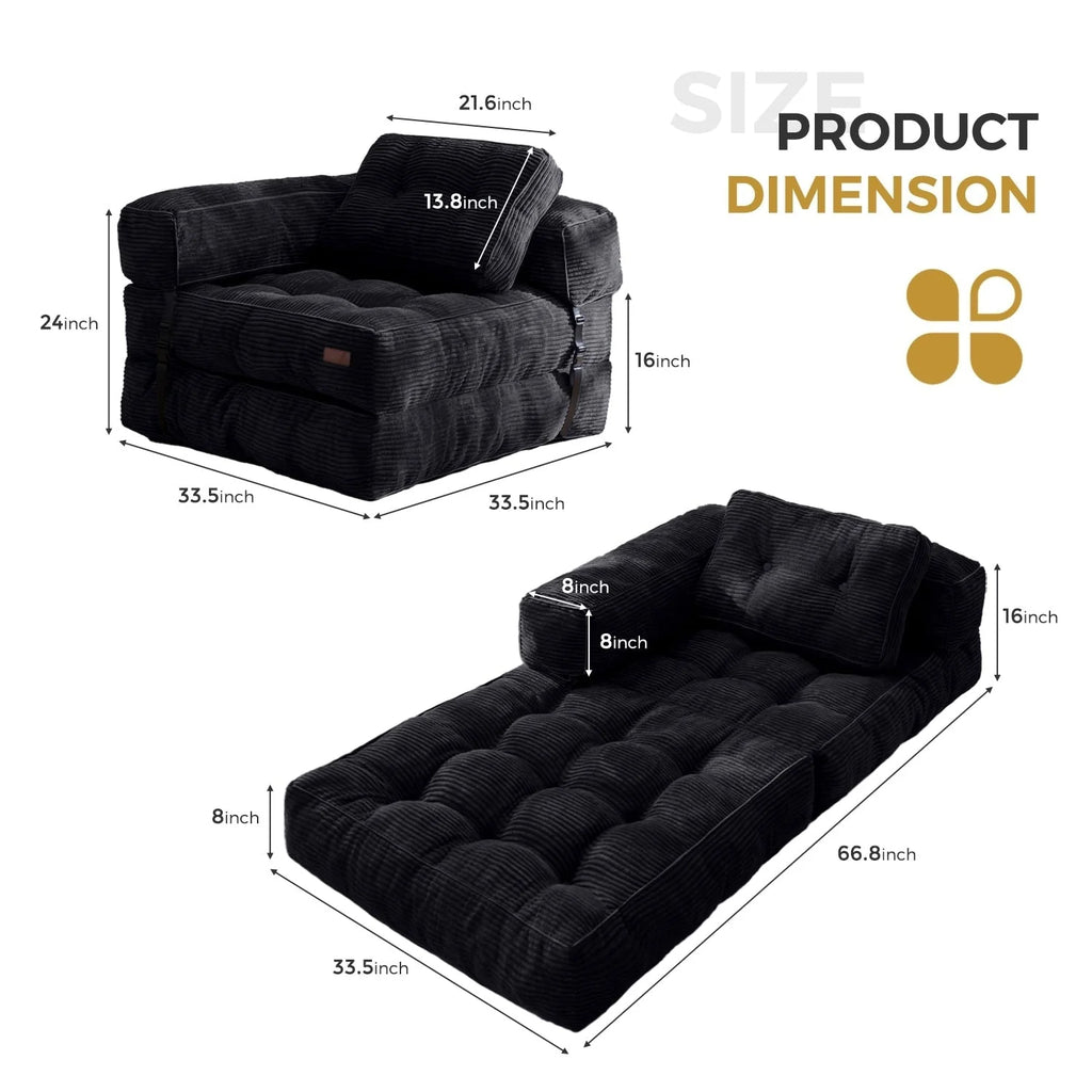 Klappbares Schlafsofa, L-förmiges Bodensofa