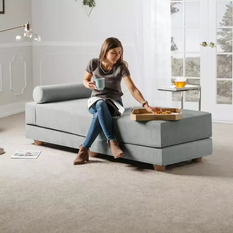 Tagesbett / ausklappbares Schlafsofa (Queensize) - Microvelvet