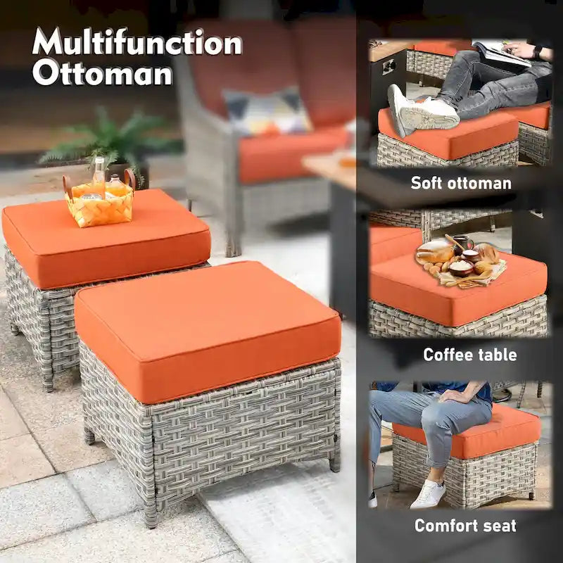 XIZZI 9-teiliges Gartenmöbel-Set mit drehbaren Stühlen für den Außenbereich