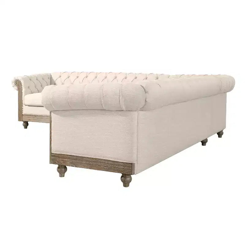 Mirod Großes Retro-Ecksofa mit Holzfüßen, bequemes Moduldesign für Wohnzimmer, Lounges und Familienbereiche