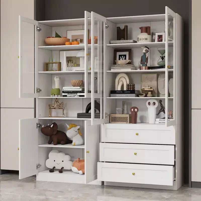 Famapy Combo Vitrinenschrank Bücherregal Organizer Speisekammer