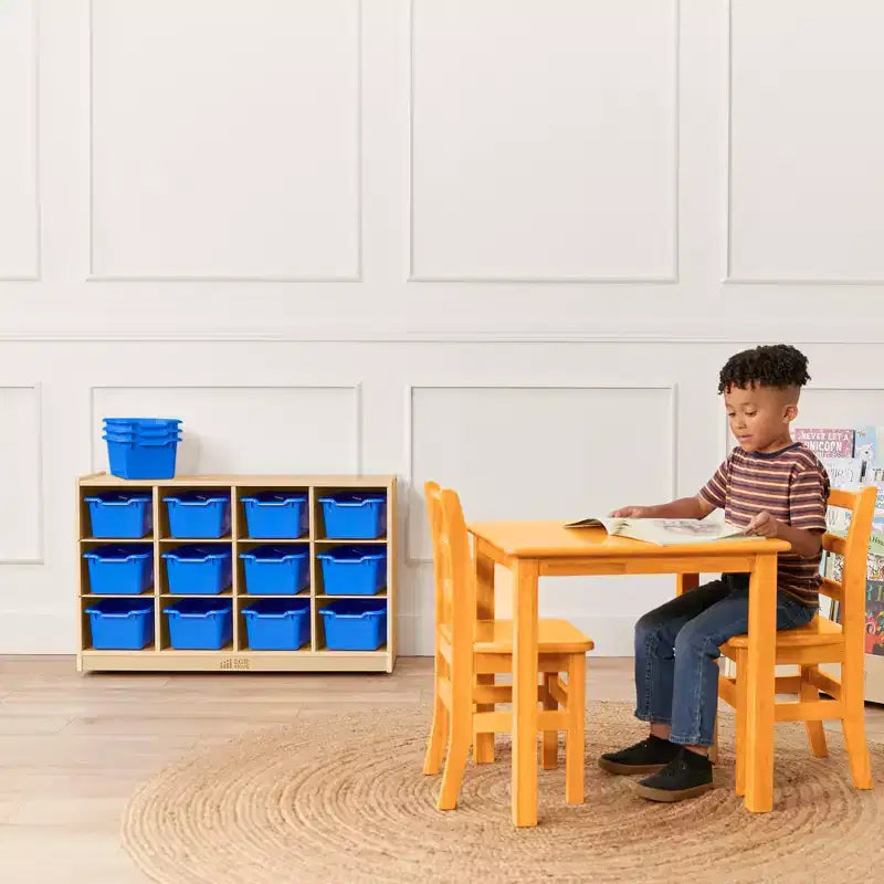 Mobiler Cubby-Schrank mit 15 offenen Behältern, 3x4, Kindermöbel