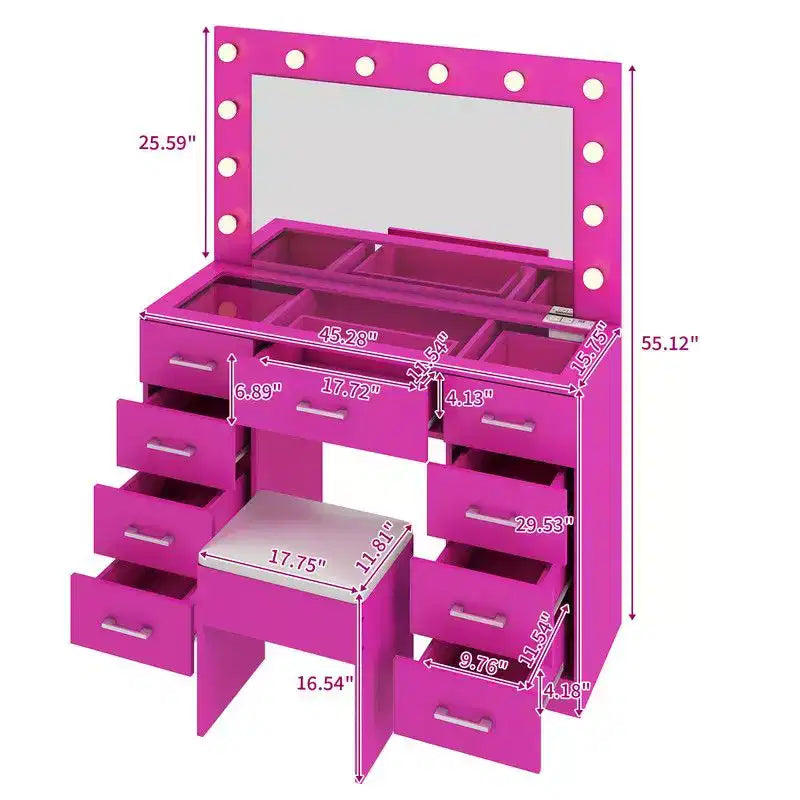 Weißer Schminktisch-Set