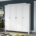 Palace Imports 100% Massivholz Kyle 4-türiger Kleiderschrank mit Massivholz- oder Spiegeltüren