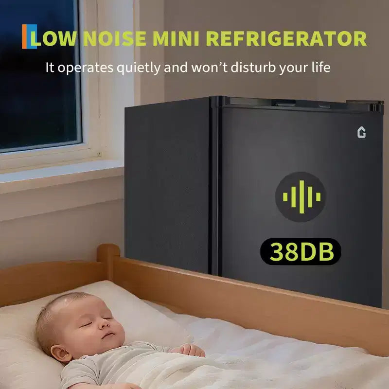 4.5 Cu.Ft Minikühlschrank mit Gefrierfach, Kompakter Kühlschrank mit wechselbarem Türanschlag, verstellbarem Thermostat, energieeffizient, kleiner Kühlschrank