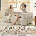 Dyonery 78 Klappsofabett, umwandelbare Kordsofa-Couch, King-Size-Bodenschläfer, 4-in-1 DIY-Kombination, modulares Sofabett, ausklappbares bequemes Sofa.