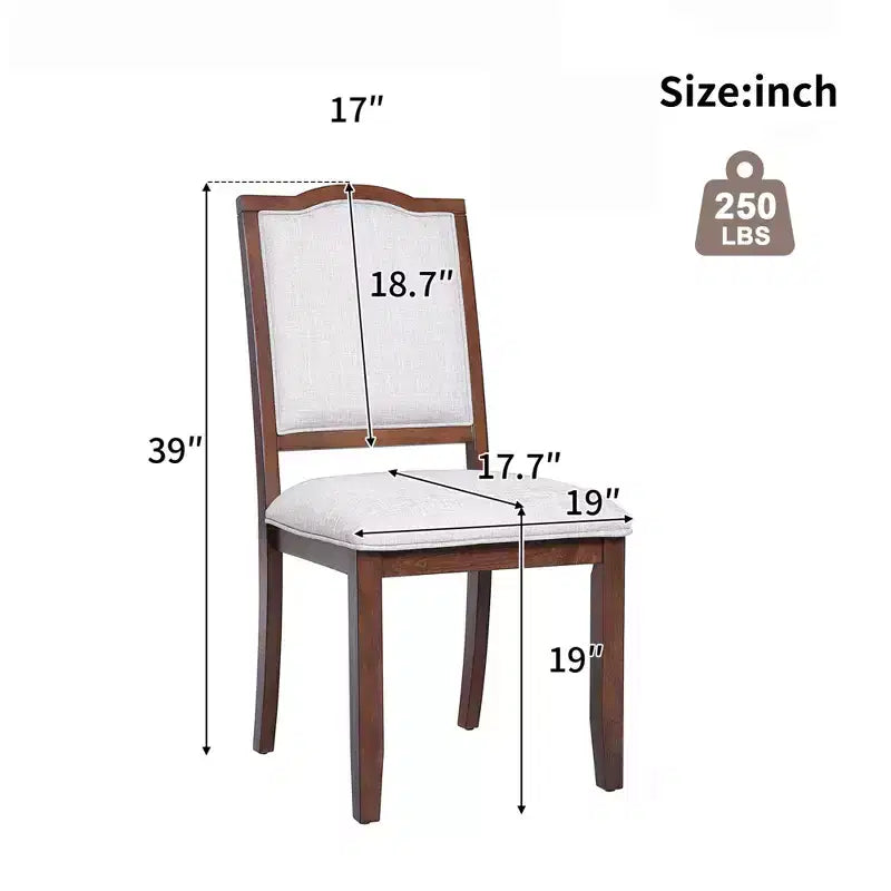 4er-Set Bauernhaus-Esszimmerstühle mit hoher Rückenlehne und gepolstertem Sitz