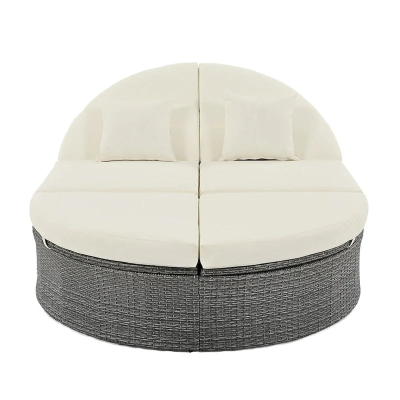Outdoor Sonnenliege Gartenliege 2-Personen-Daybed mit Kissen und Polstern