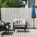 MAYEERTY 72x47 Weißer Sichtschutz, 6-teiliges Set, natürlicher, faltbarer Raumteiler für Hof und Garten