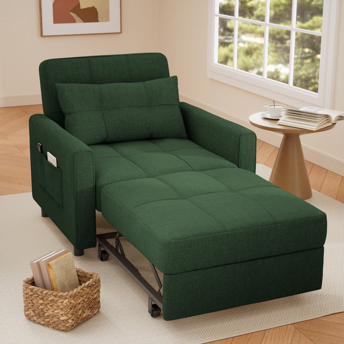 3-in-1 verstellbares Schlafsofa, ausziehbares Sesselsofa, umwandelbares Klappbett für das Wohnzimmer