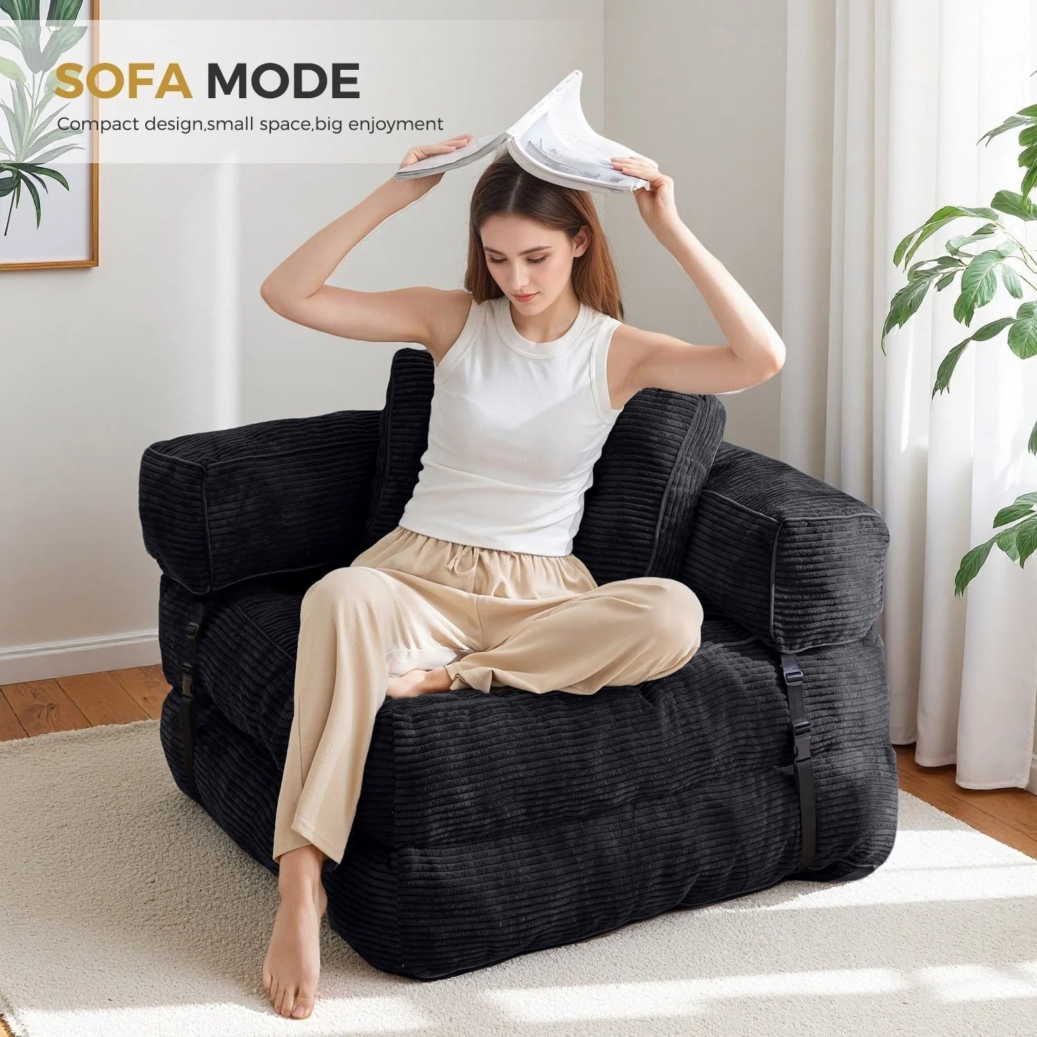 Klappbares Schlafsofa, L-förmiges Bodensofa