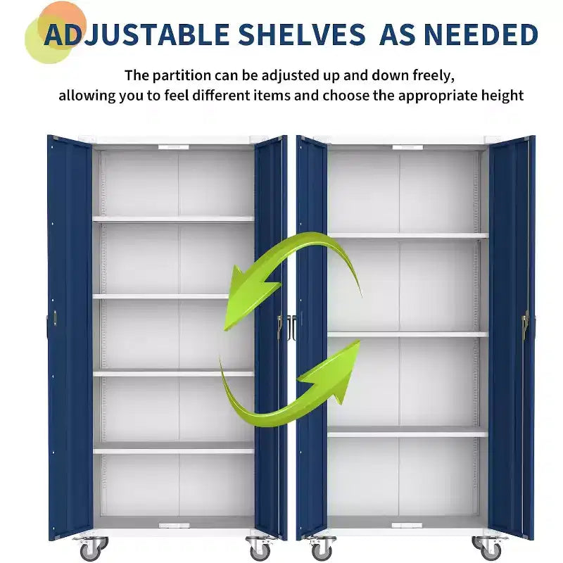 71 Zoll Stahlschrank mit abschließbaren Türen und 4 verstellbaren Einlegeböden, robuster Metallschrank für Carport/Büro/Speisekammer, rostfreies Design