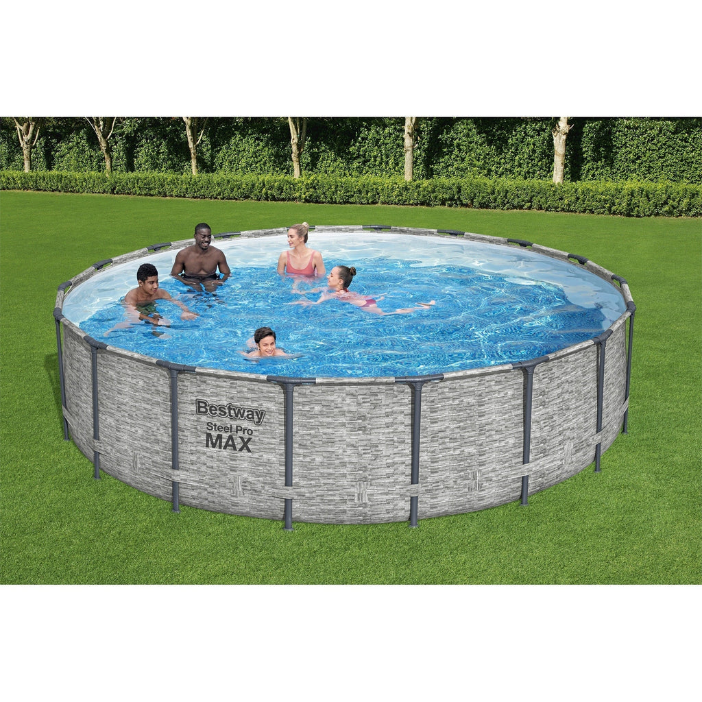 Bestway Steel Pro MAX Rundschwimmbecken Aufstellpool mit Pumpe & Abdeckung