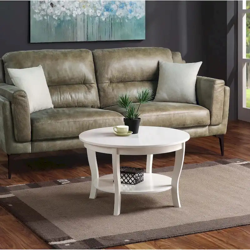 Convenience Concepts American Heritage Runder Couchtisch mit Ablage
