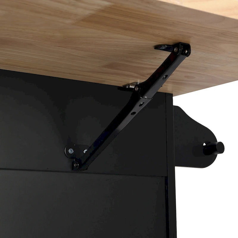 TOPMAX Kücheninsel-Set mit Klappplatte und 2 Sitzgelegenheiten, Esszimmertisch-Set mit verstellbarem Regal, Schubladen und Handtuchhalter