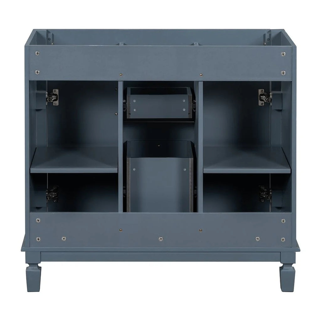 Moderner 36'' Badschrank mit Aufsatzwaschbecken und Spiegelschrank, 2 Türen und 2 Schubladen