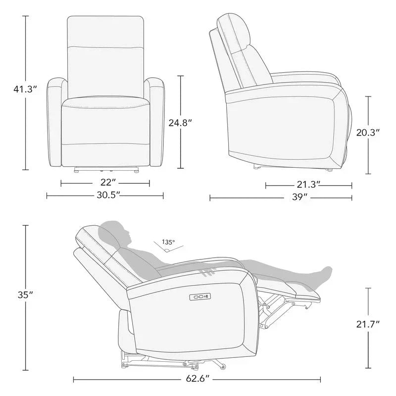 Lena Zero-Wall-Hugger-Sessel mit elektrischer Relaxfunktion