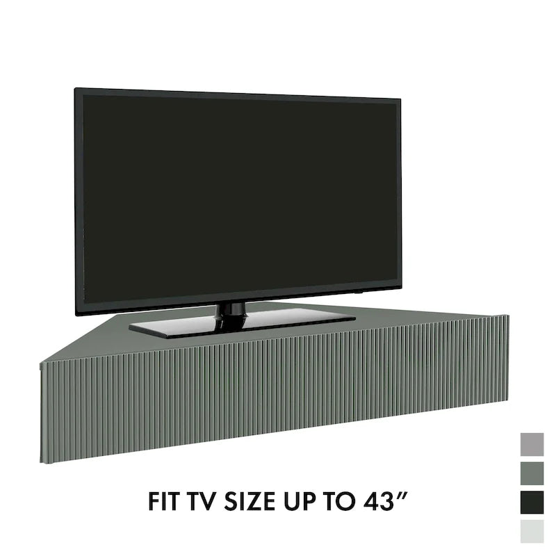 47 Eck-TV-Schrank, schwebend, 3 Ablagen, Transitional Style, platzsparende Wandmontage