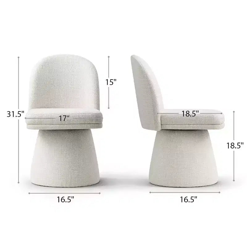 6er-Set moderne, armlose 360-Grad-Drehstühle mit Sockelgestell, elegante Akzentstühle für Küche, Esszimmer oder Büro – Panipeachy