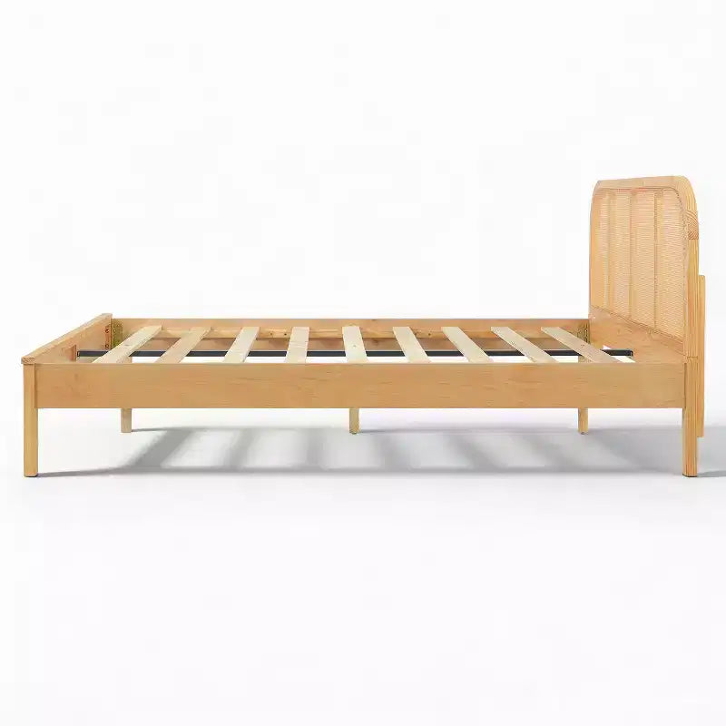 Christopher Knight Home Callahan Modernes Boho-Holz-Plattformbettgestell mit Rattan-Kopfteil