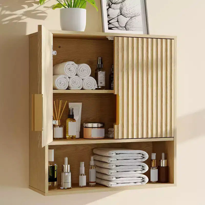 Badezimmer-Wandschrank - Medizinschrank mit Scheunentüren & verstellbarem Regal - 25x23,6x9 Zoll Wandschrank