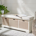SAFAVIEH Fiorello 3-Schubladenbank mit Polsterung – 120 B x 38 T x 48 H cm – 120Bx38Tx48H