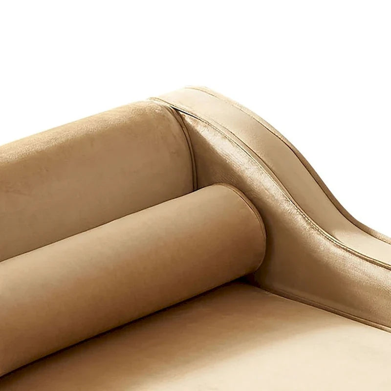 Französischer eleganter Samt-Polster-Liegestuhl mit Kissen und Stauraum