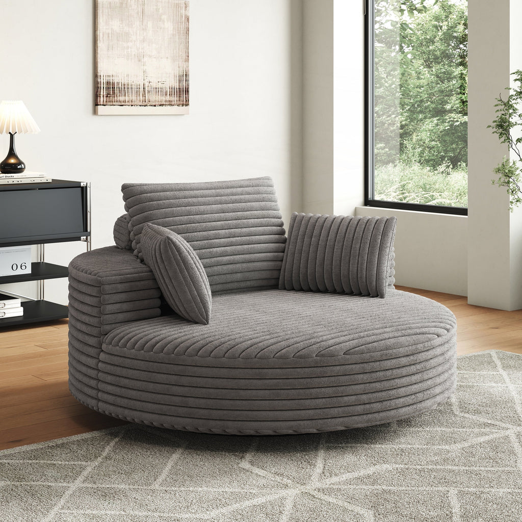 Einzelsessel aus Kord-Chenille-Schaumstoff, drehbar