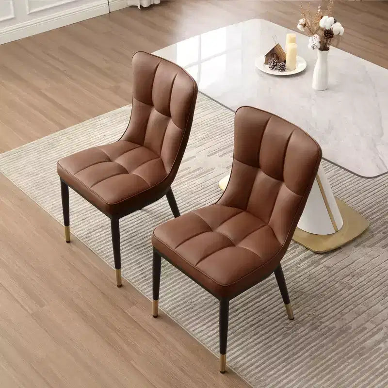 Bekrvio Esszimmerstühle 6er-Set, moderne gepolsterte Kunstledersitze mit hoher Rückenlehne, Metallbeine, armlose Küchenstühle für Wohn- und Esszimmer