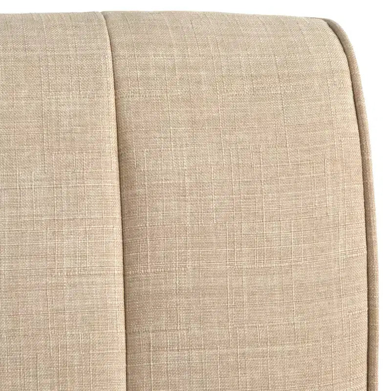 Lifestorey 4-teiliges Essgruppe Kerrington Channel Back Banquette Nussbaum/Creme: Leinenoptik-Stoff, Säulentisch
