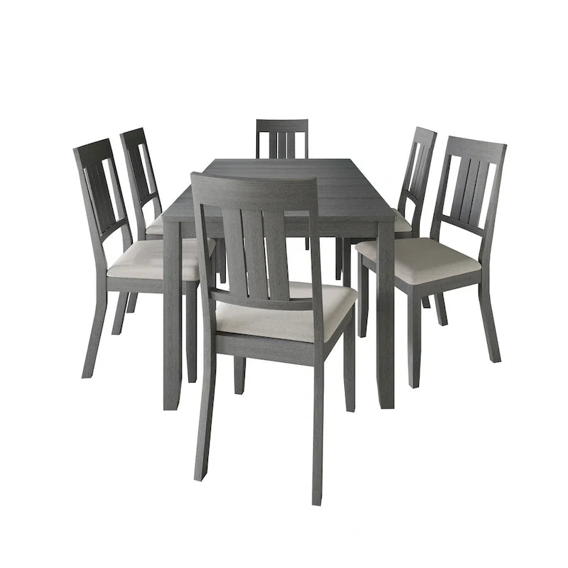 CraftPorch Classic 7-teiliges Esszimmerset aus Holz