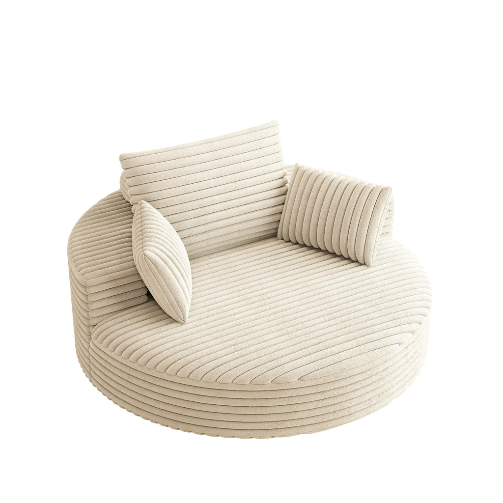Einzelsessel aus Kord-Chenille-Schaumstoff, drehbar