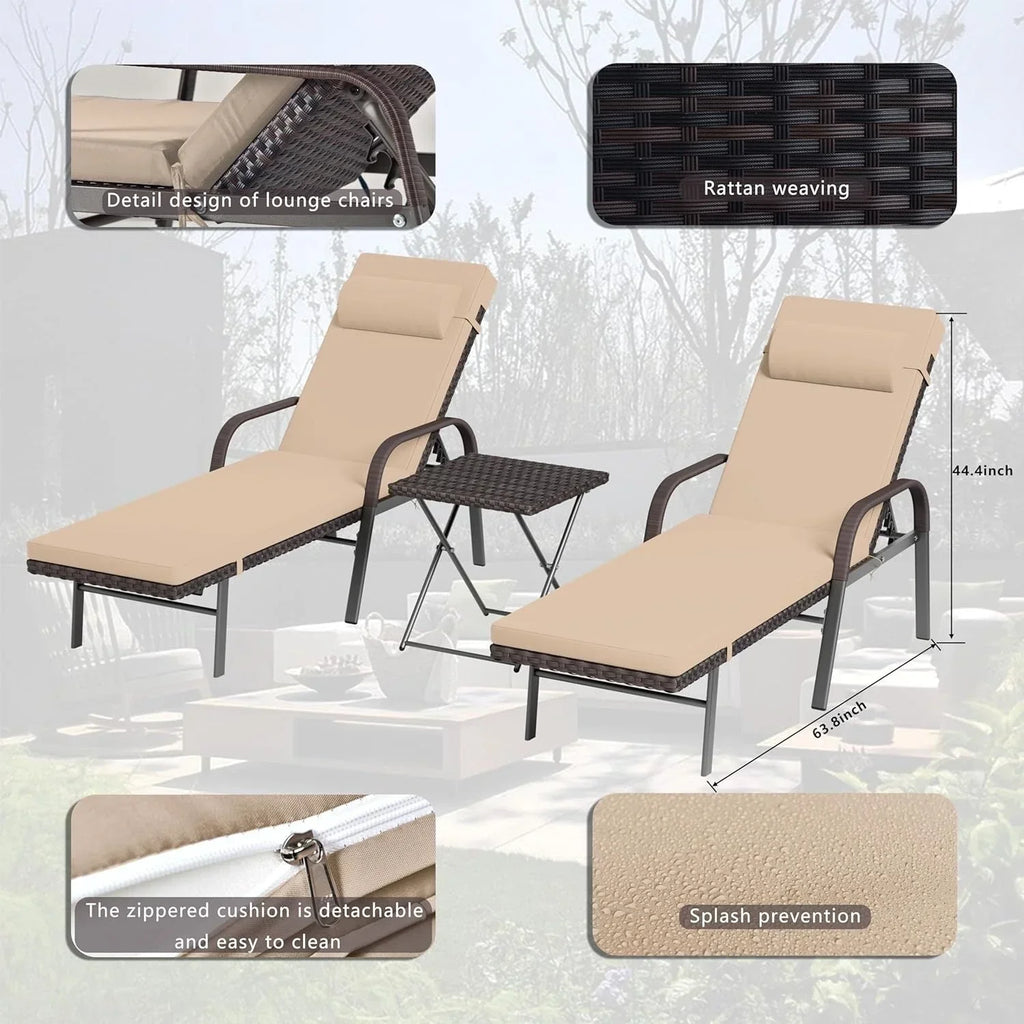 Kullavik 3-teiliges Outdoor-Loungemöbel-Set