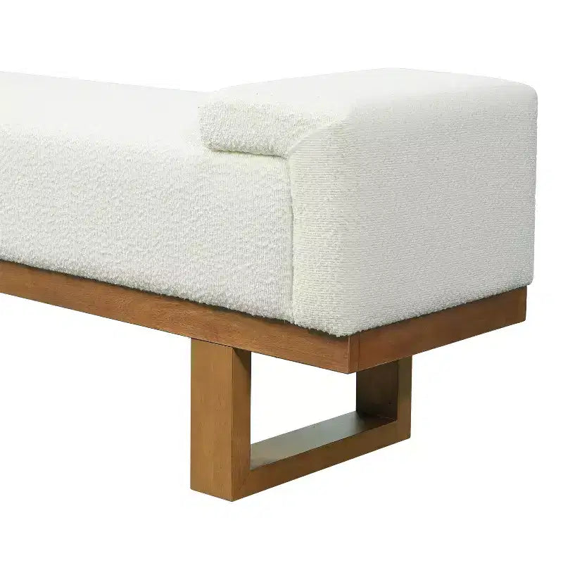 Christopher Knight Home Paulina Moderne Bank aus Kautschukholz mit Bouclé-Polsterung
