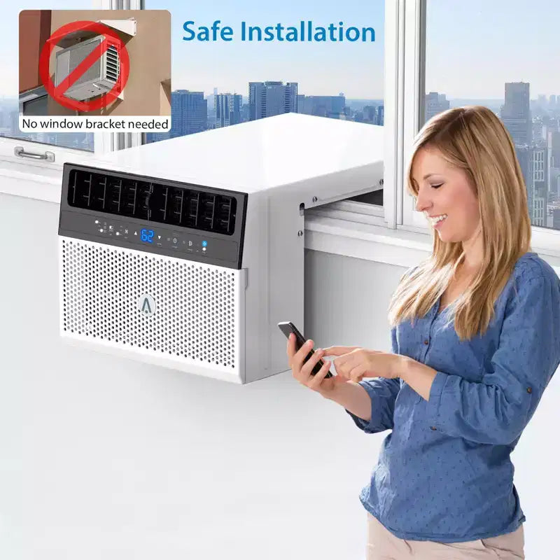 Acekool 6.000 BTU Smart Fenster-Klimaanlage, WLAN-Raumklimaanlage mit Fernbedienung, leise Kühlung für Räume bis 23 m²